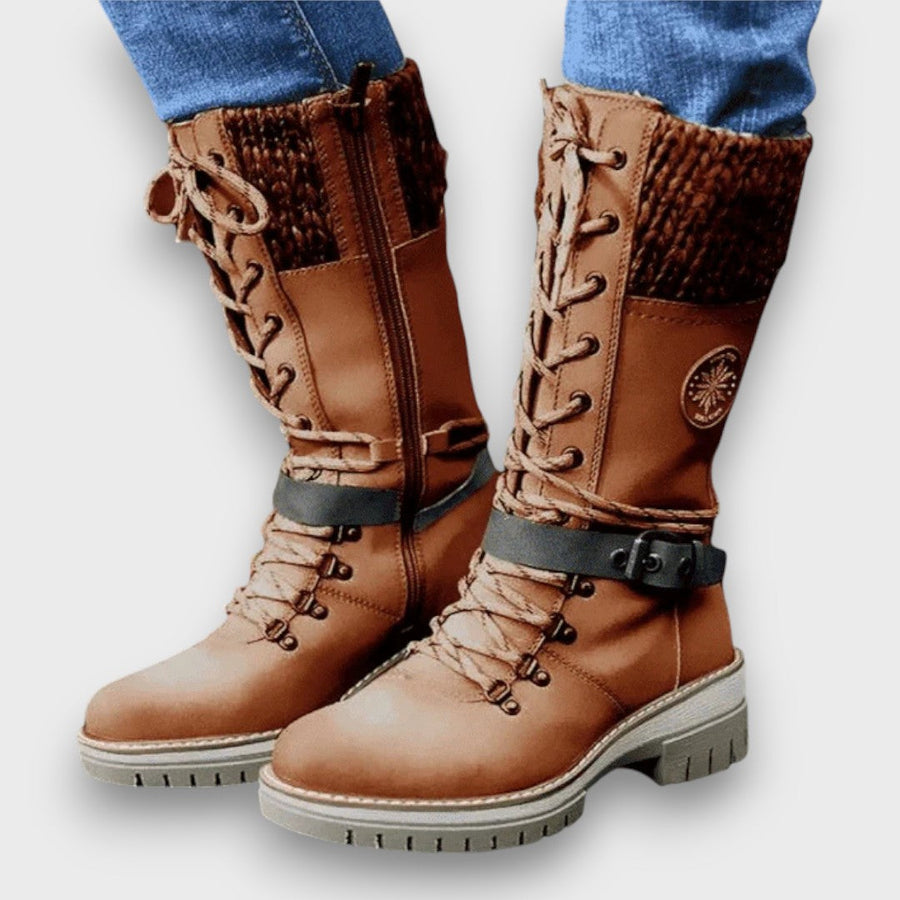 Winterstiefel Damen mit Strickkragen