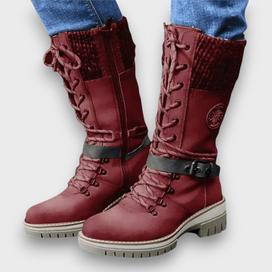 Winterstiefel Damen mit Strickkragen