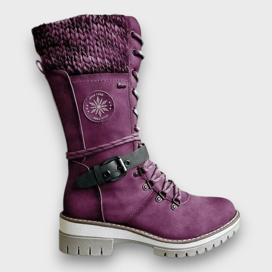 Winterstiefel Damen mit Strickkragen