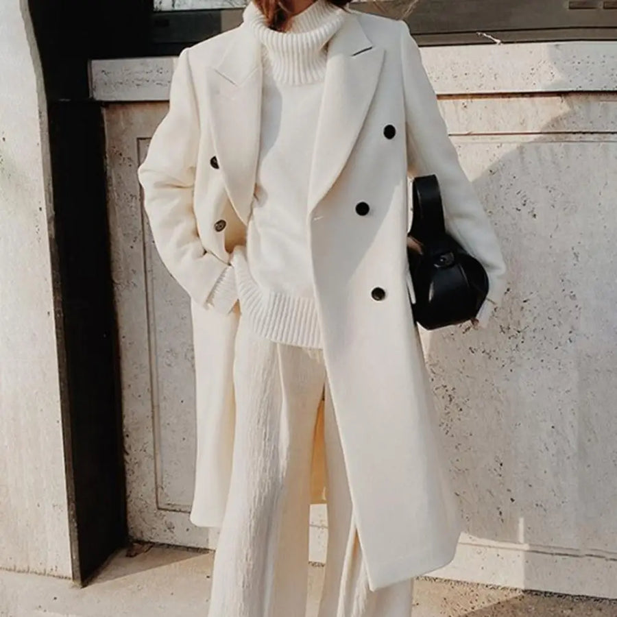 Eleganter Damen Trenchcoat – Doppelreihig & Reverskragen – Herbst & Winter