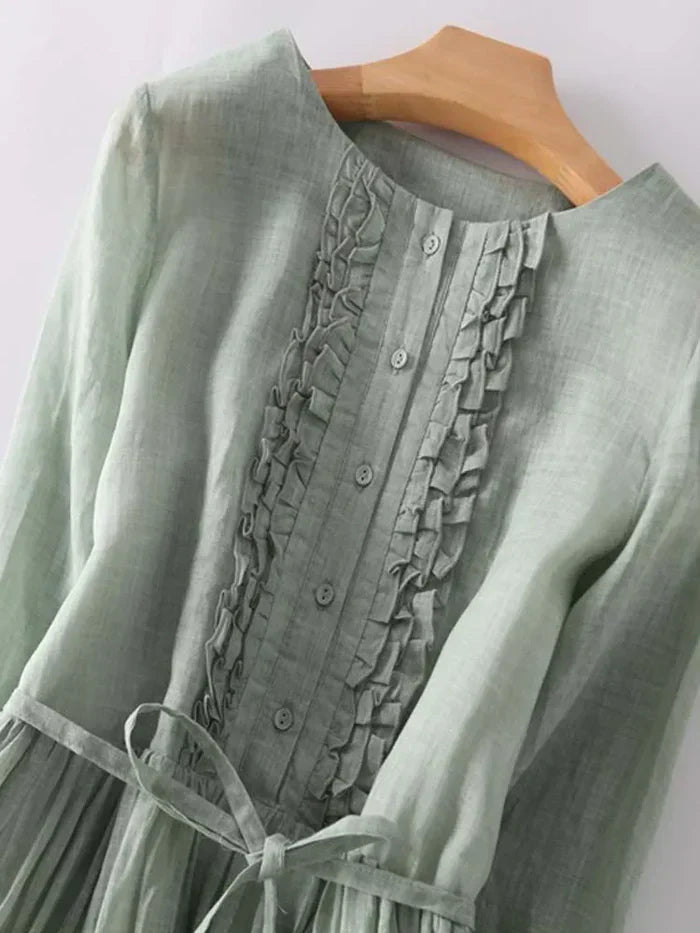 Elina | Feminin geschnittenes Leinenkleid