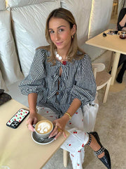 Damen Sommer-Top mit Puffärmeln – Gestreift, Leicht & Trendy