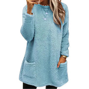 Karina - Gemütlicher Fleece-Pullover mit Knopfdetail