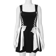Weiches | Schickes schwarzes Sonnenkleid mit Gittereinsatz für dich