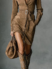Mila™ - Wildleder Hemdkleid