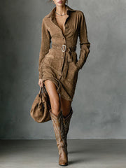 Mila™ - Wildleder Hemdkleid