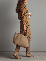 Emilia | Gepunktetes Midi-Kleid Damenmode chic