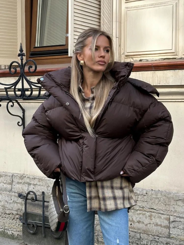 Gaia Kurze Kapuzen-Steppjacke