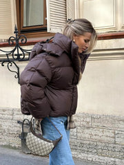 Gaia Kurze Kapuzen-Steppjacke