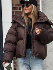 Gaia Kurze Kapuzen-Steppjacke