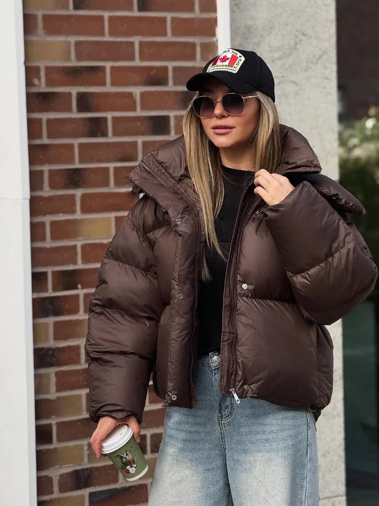 Gaia Kurze Kapuzen-Steppjacke