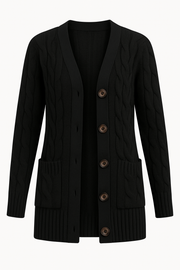 Andrea | Damen Frühlings Zopfmuster Strickcardigan