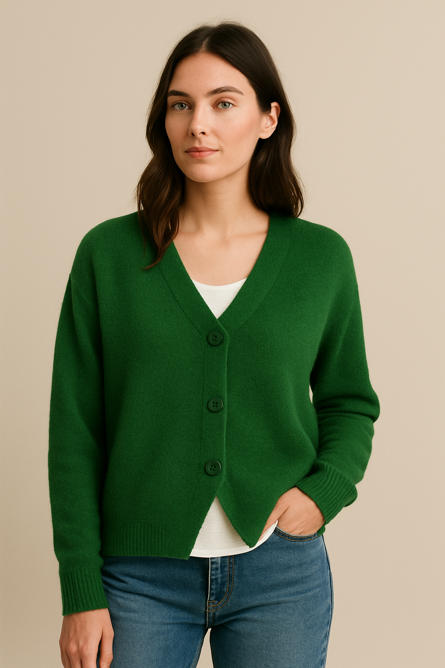 Sandra | Damen Freizeit Cardigan Mit Knopfleiste