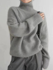 Doris | Damen Bequemer Strickpullover mit hohem Kragen