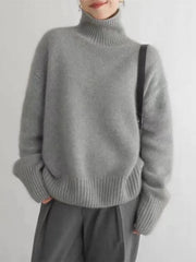 Doris | Damen Bequemer Strickpullover mit hohem Kragen