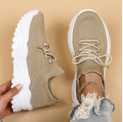 Elke | Damen Strick-Schnürschuhe für Freizeit und Spaziergänge