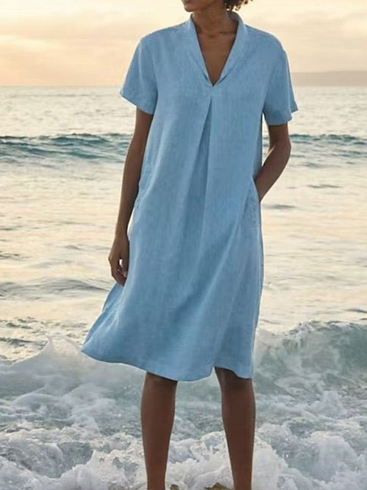 Laurie – Kurzärmeliges Kleid Mit Taschen