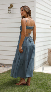 Boho Midi-Kleid mit Spaghetti-Trägern – Viel Farben