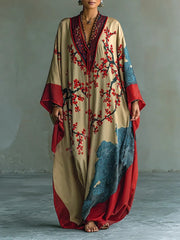 Meike | Damen Japanisches Maxikleid Pflaumenblüten Fledermausärmel – Maxi Japan 2026