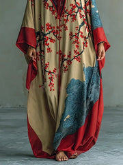 Meike | Damen Japanisches Maxikleid Pflaumenblüten Fledermausärmel – Maxi Japan 2026