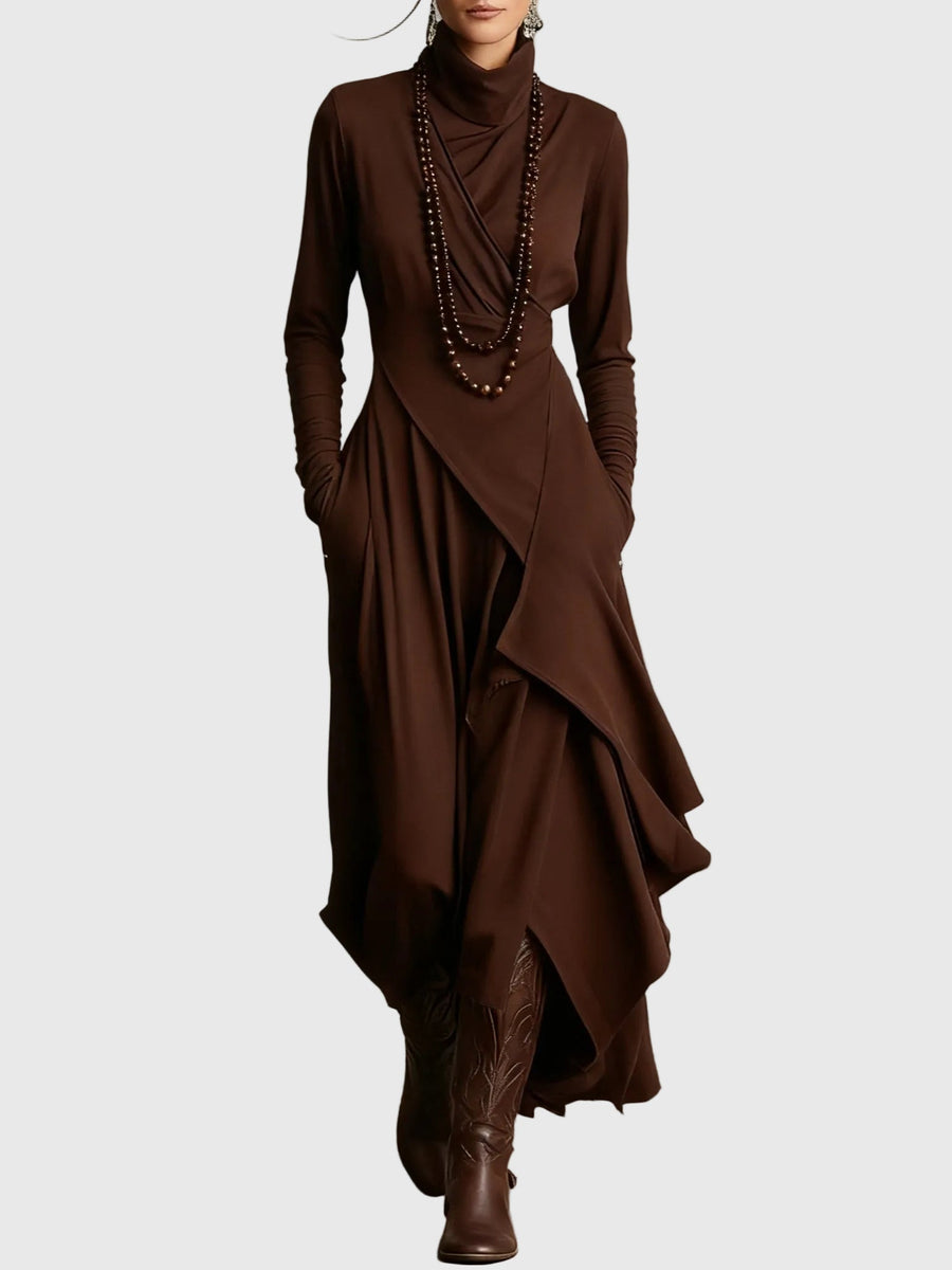 Svenja | Damen Maxi Faltenkleid – Plissee Maxikleid Faltend Elegant 2026