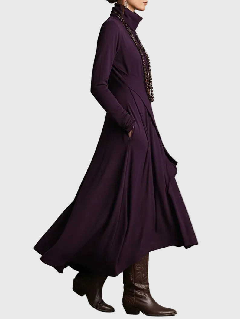 Svenja | Damen Maxi Faltenkleid – Plissee Maxikleid Faltend Elegant 2026