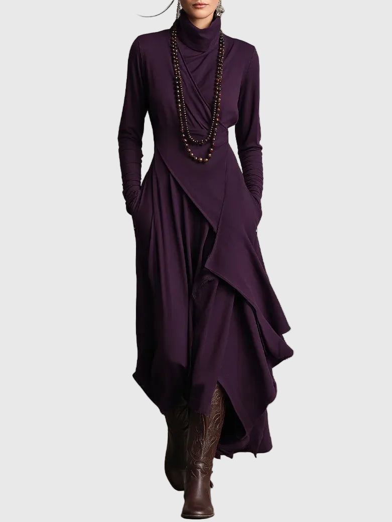 Svenja | Damen Maxi Faltenkleid – Plissee Maxikleid Faltend Elegant 2026