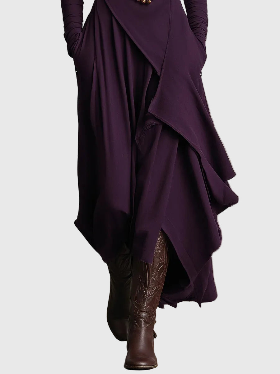 Svenja | Damen Maxi Faltenkleid – Plissee Maxikleid Faltend Elegant 2026
