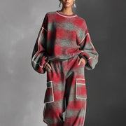 Damen-Zweiteiler: Sweatshirt und Hose mit Karomuster