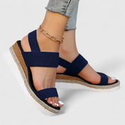 Orthopädische Damensandalen mit Keilabsatz