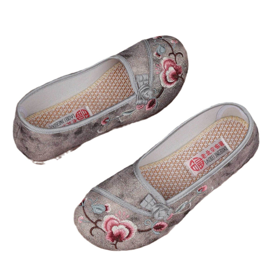 Zilia- Damen Elegante handgefertigte Ballerinas mit floraler Stickerei