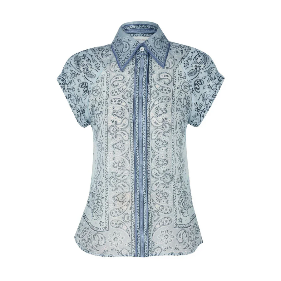Zweiteiler-Set mit Bluse & Maxi-Rock im Paisley-Stil – Urban & Elegant
