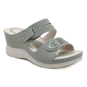 Zita- Damen Wedge Pantoletten mit verstellbaren Riemen
