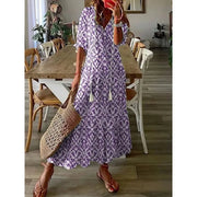 Blau-weißes maxikleid – Emma