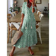 Blau-weißes maxikleid – Emma