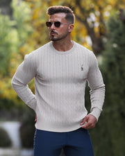 Zopfmuster Pullover für stilvolle Herren