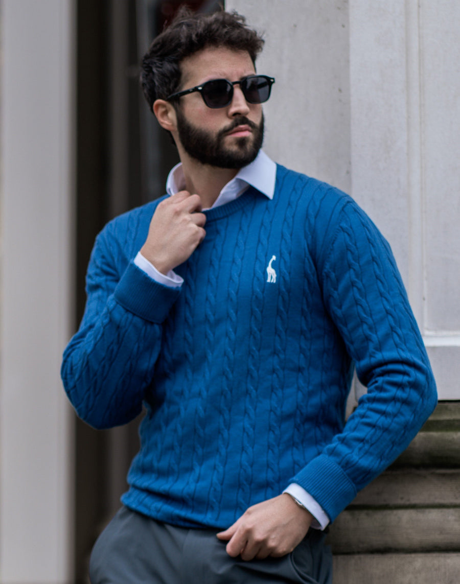 Zopfmuster Pullover für stilvolle Herren