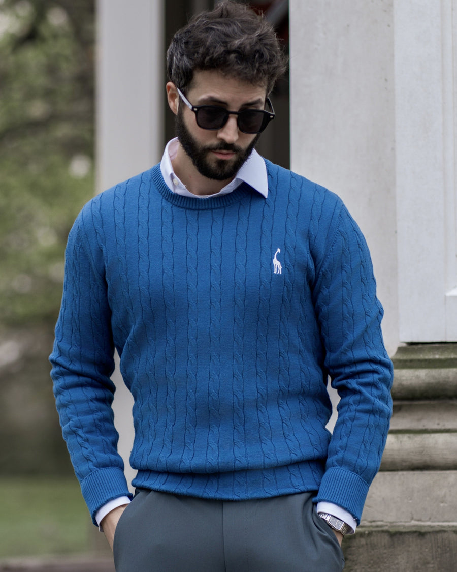 Zopfmuster Pullover für stilvolle Herren