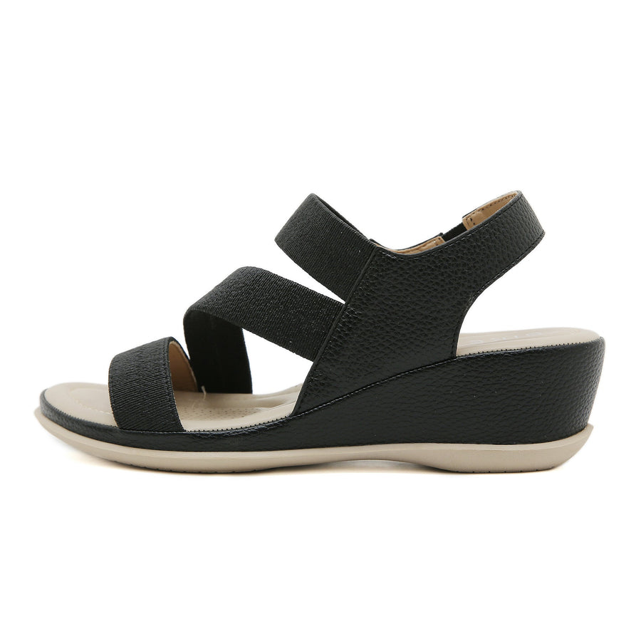 Zsófia- Damen Wedgesandalen mit elastischen Riemen und Innensohle