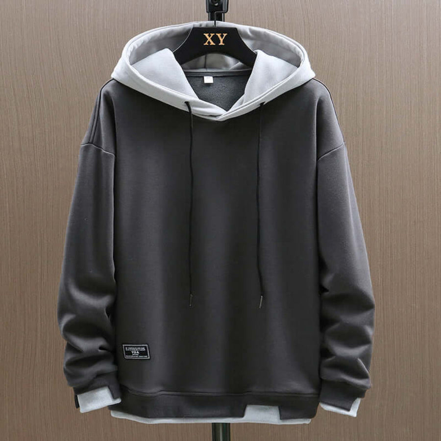 Zwei-Ton Kapuzenpulli im Oversized-Stil