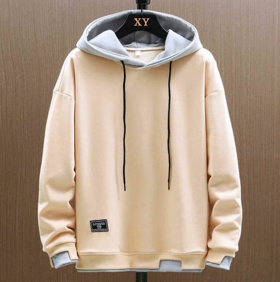 Zwei-Ton Kapuzenpulli im Oversized-Stil