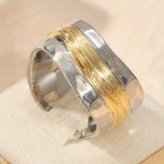 Anello a filo bicolore argento e oro | Anello moderno