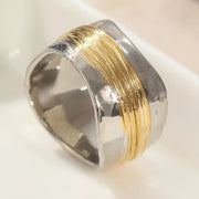 Anello a filo bicolore argento e oro | Anello moderno
