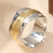 Anello a filo bicolore argento e oro | Anello moderno