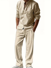 Zweiteiliges Sommeroutfit Herren | Leinenhemd & Hose Set