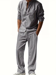 Zweiteiliges Sommeroutfit Herren | Leinenhemd & Hose Set