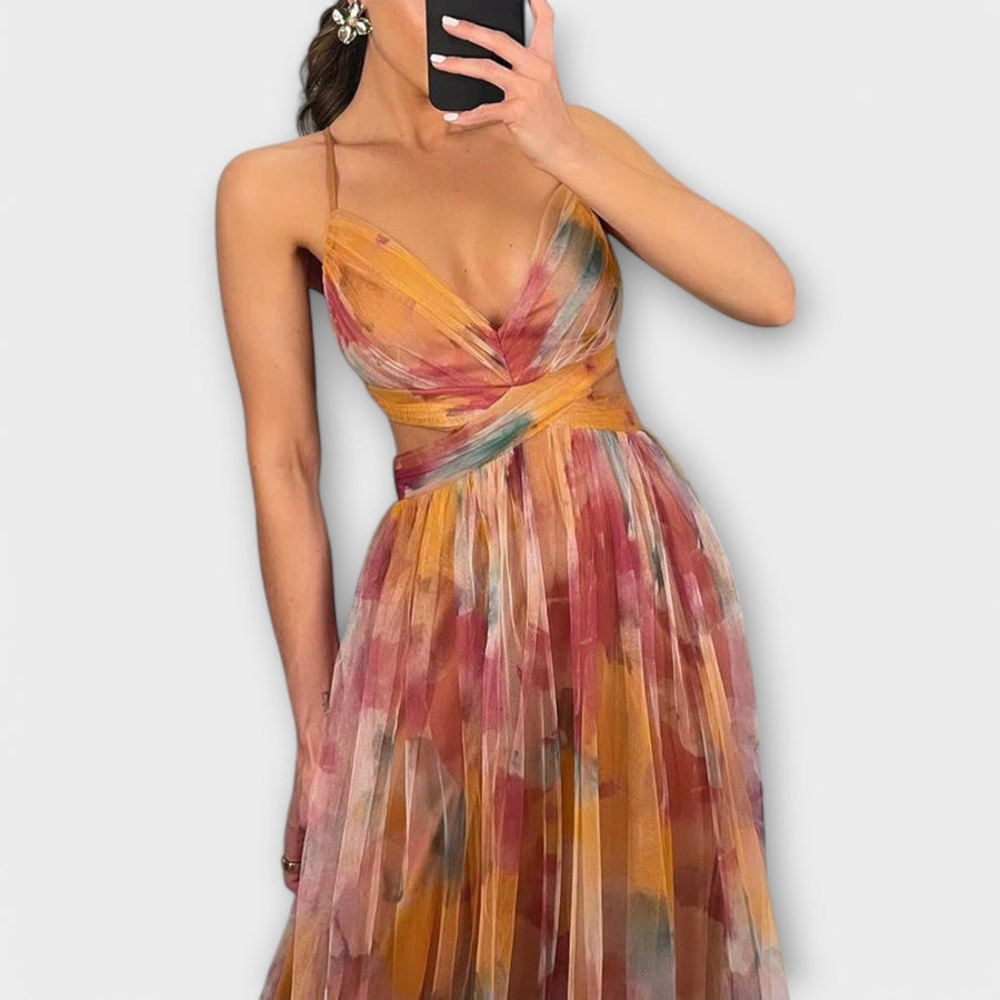 Isabella | Elegantes Mesh Maxikleid für Damen
