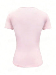 Heidi-Mode | Rundhalsausschnitt Kurzarm T-Shirt