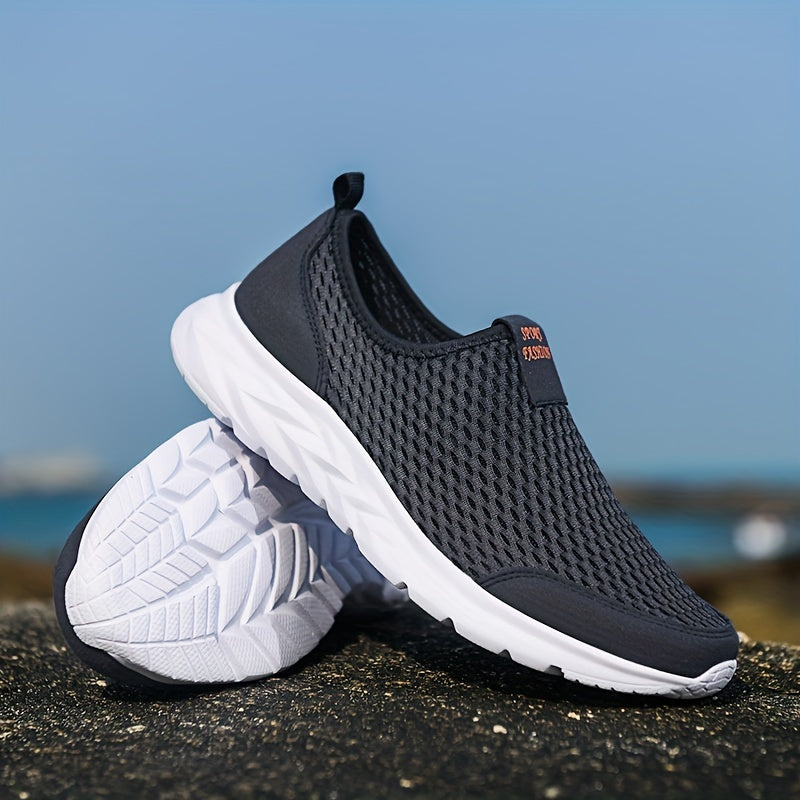 Herren Mesh-Slip-On-Sneaker mit Dicker Sohle