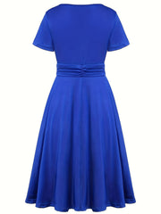 Nora | V-Ausschnitt Midikleid Asymmetrischer Saum